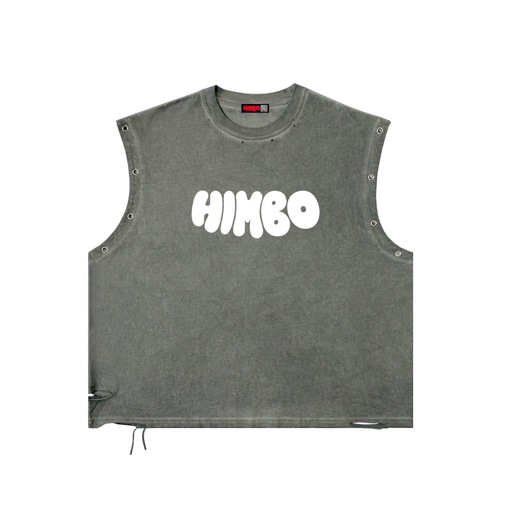 Distressed Grommet Eyelet Tank Top